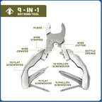 SWISS TECH 9 IN 1 Mini Multifunctional Pliers Pocket EDC Multitool Keychain Screwdriver Outdoor Hiking Gear Small Bottle Opener