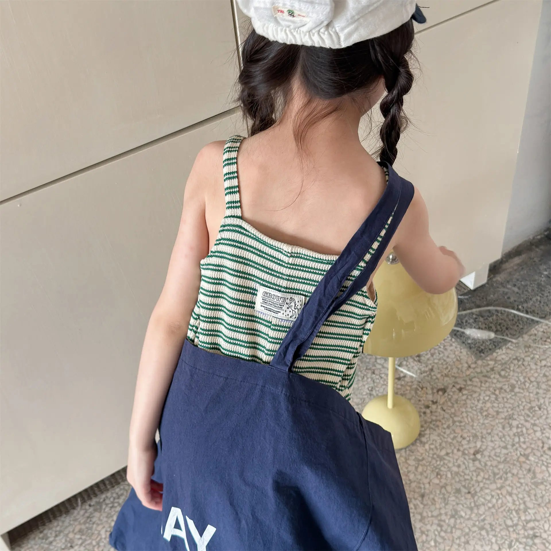 2026 Summer New Children Loose Casual Overalls Toddler Girls Sling Jumpsuit Cotton Boys Thin Striped Strap Shorts Kids Clothes