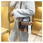 Brand Designer Women's Printed Box Bag Handbags Ladies Retro Patchwork Handbags Wild Portable Shoulder Corssbody Cosmetic Bag