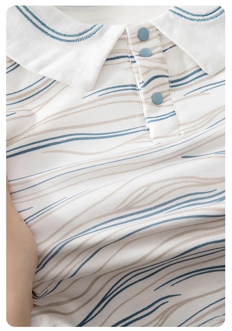 0-3Y Baby Boys 2Pcs Summer Outfit Wave Stripe Polo T-Shirt + Shorts Infant Set Skin Friendly Casual Baby Clothes