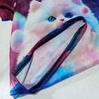 3D Cat Graphic T Shirts Autumn Clothing for Girls O-Neck Streetwear Top Long Sleeve T-Shirt Cartoon Animal Children's T-Shirts