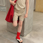 2026 Summer New Children Sleeveless Clothes Set Girls Thin Letter Print Sling Vest + Shorts 2pcs Suit Kids Cotton Outfits