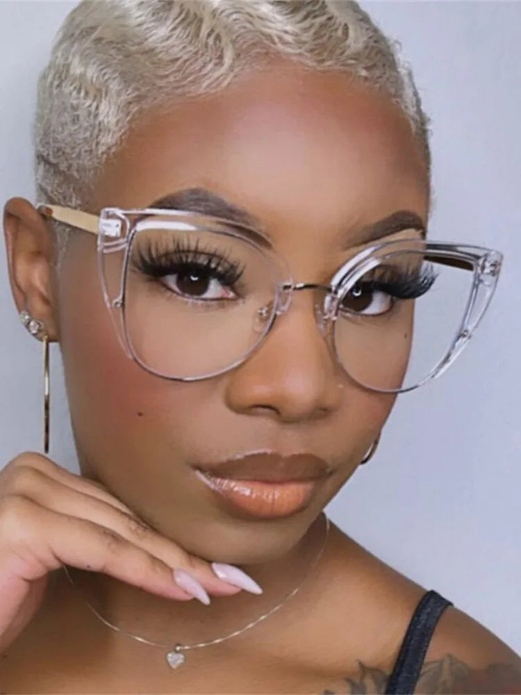 Quality Cat Eye Half Frame Oversized Frame Glasses Anti-blue Light 2023 New Glasses Frame Ins Retro Trend Fashion Glasses 2023