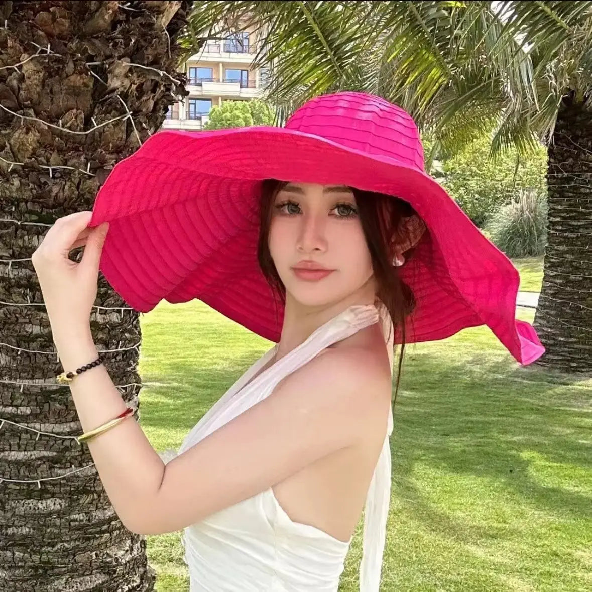 Sunshade Hat, Summer Fashion, Foldable, Face Covering, Sunscreen Bow, Outdoor Versatile Sun hat, Fisherman Hat