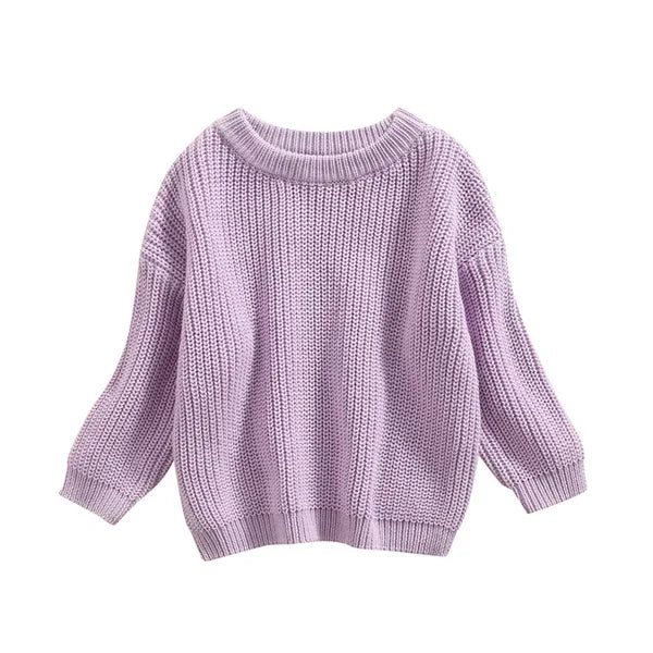 Autumn Newborn Baby Girl Boy Knitted Long Sleeve Warm Sweater Winter Candy Colors Loose Pullover Casual Tops Kids Clothes 3M-5Y