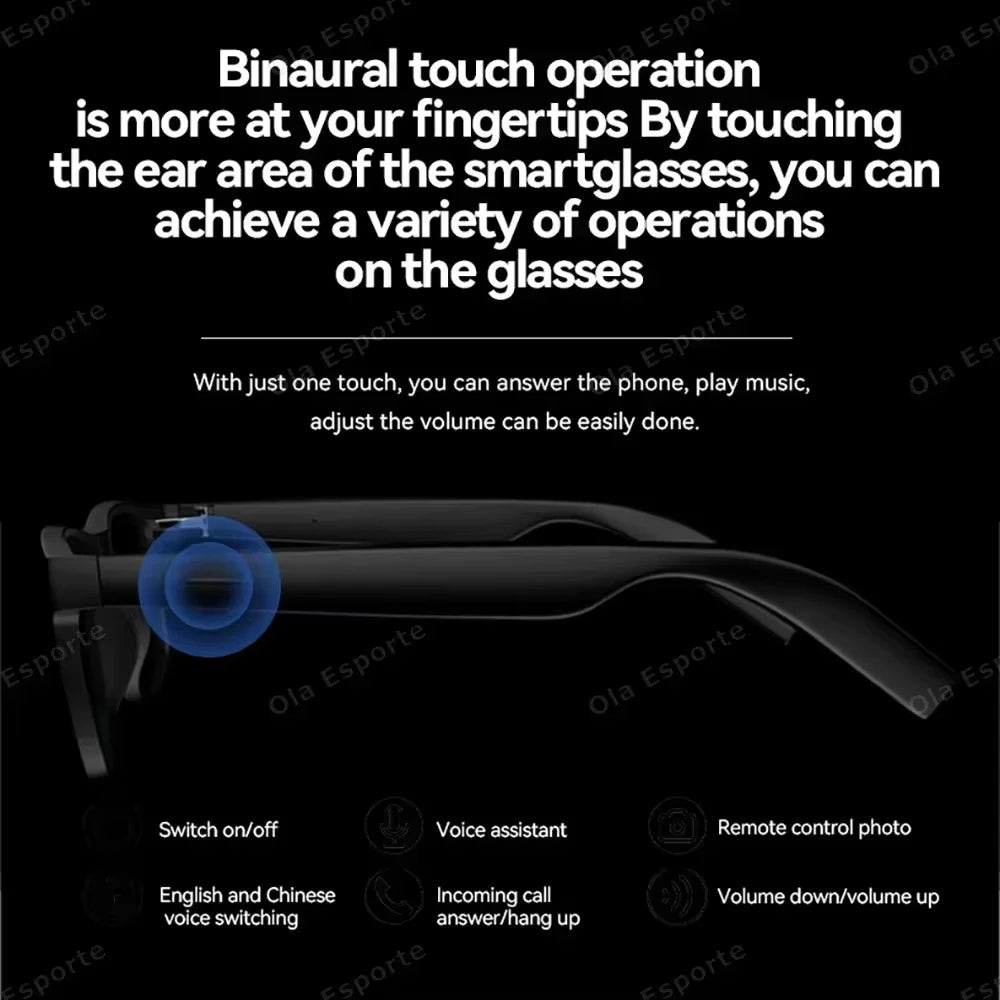 Lenovo AI Smart Glasses 8K Camera Touch Control Photo Recording Voice Assistant Translator Music Wireless Bluetooth Sunglasses