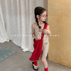 2026 Summer New Children Sleeveless Clothes Set Girls Thin Letter Print Sling Vest + Shorts 2pcs Suit Kids Cotton Outfits