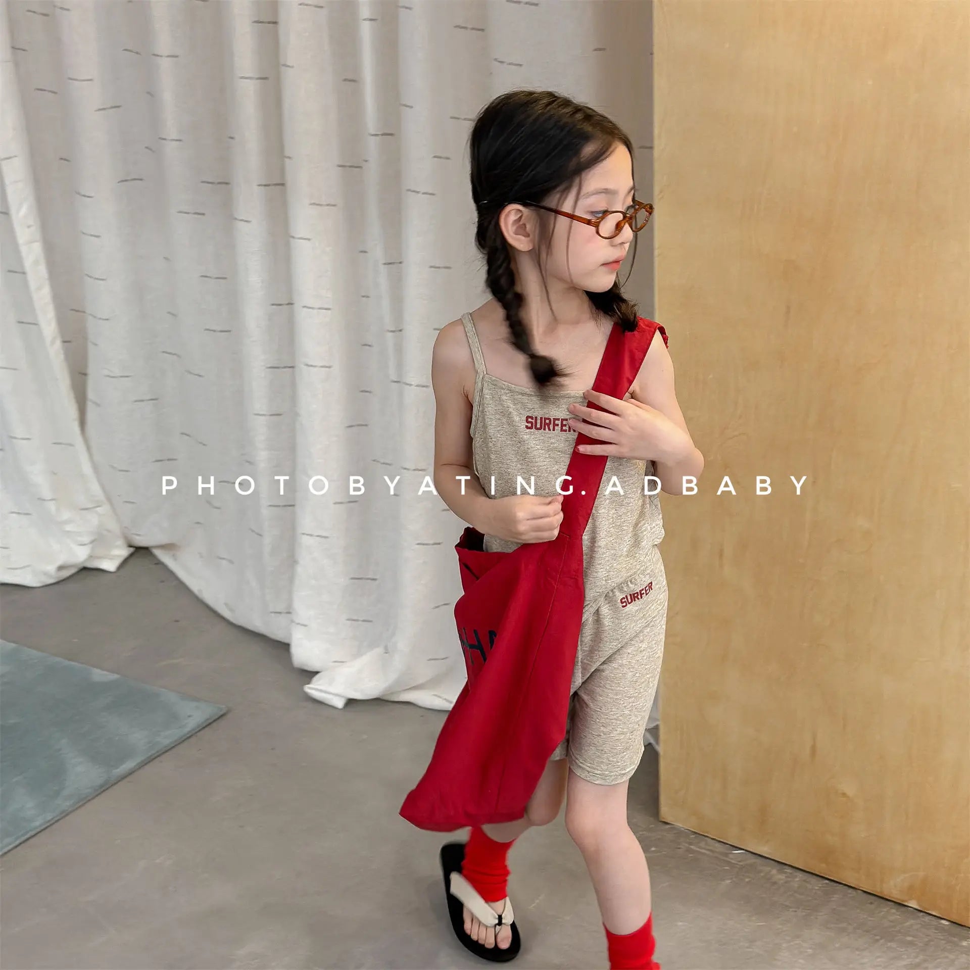 2026 Summer New Children Sleeveless Clothes Set Girls Thin Letter Print Sling Vest + Shorts 2pcs Suit Kids Cotton Outfits