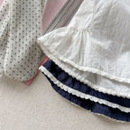 2026 Summer New Girls Sleeveless Shirts Solid Cute Baby Girl Sweet Lace Blouse Toddler Cute Thin Cotton Tops Kids Clothes