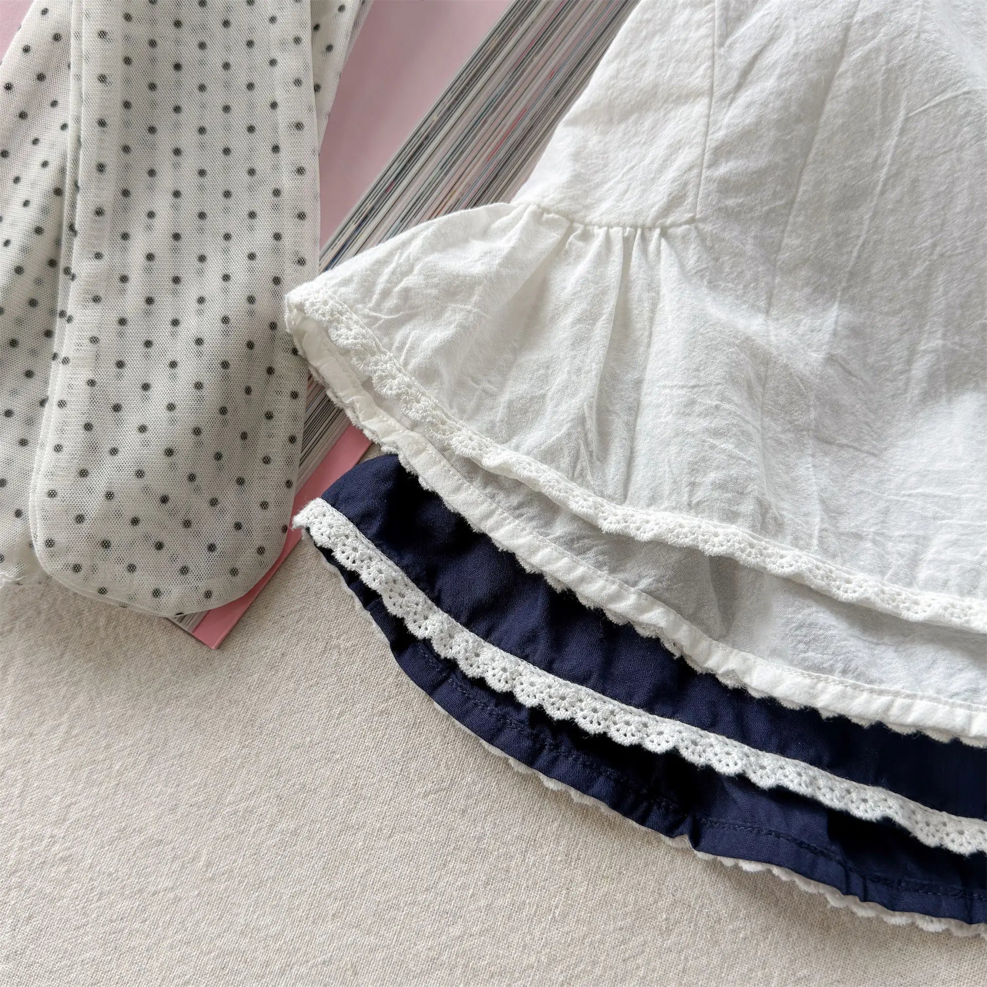 2026 Summer New Girls Sleeveless Shirts Solid Cute Baby Girl Sweet Lace Blouse Toddler Cute Thin Cotton Tops Kids Clothes
