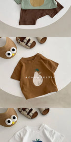 2026 Summer New Children Short Sleeve T Shirts Boys Casual Loose Tops Cotton Baby Girls Cute Cartoon Print Tee Kids Clothes