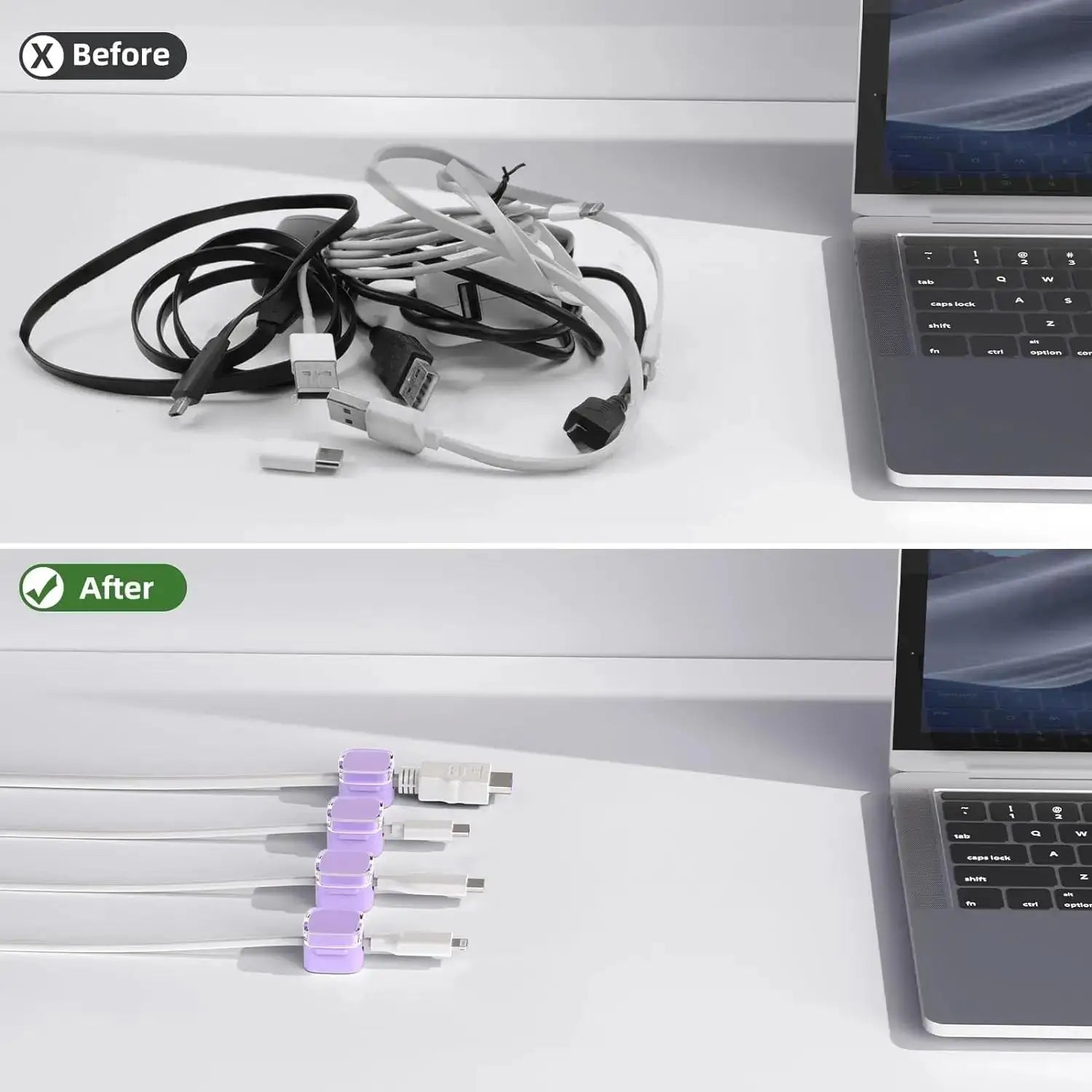 Cable Organiser Adjustable Magnetic Cable Clip Cable Cord Holder Under Desk Organizing Cable Management Holder Wire Keeper Cable