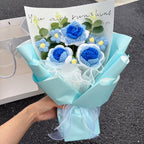 Hand Knitted Flower Graduation Gifts Crochet Flowers Finished Hand-woven Flower Bouquet Wedding Graduation flower bouquet