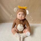 2026 Spring New Baby Long Sleeve Bodysuit + Hat Infant Boy Girl Cute Print Jumpsuit Newborn Toddler Cotton Clothes 0-24M