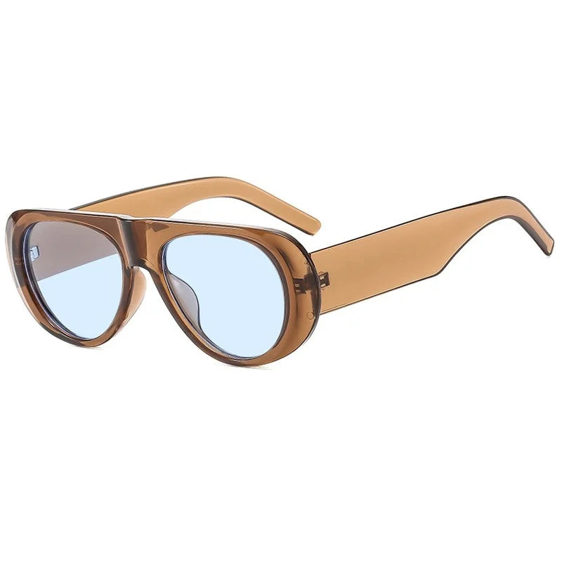 Retro Large Sunglasses for Women Fashionable Wide Legs New Large Frame Sunglasses Gradient Color Personalized Glasses Goggles