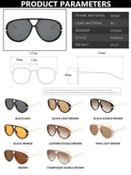 Vintage Retro Metal Double Bridges Round Sunglasses Women Brand Fashion Punk Gradient Shades Trending Sun Glasses Eyewear UV400