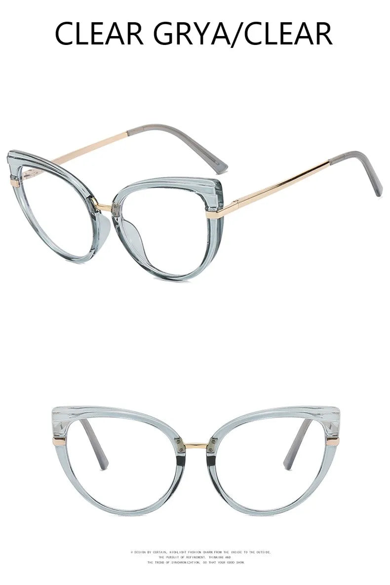 Fashion Anti Blue Light Cat Eye Glasses Frame Blue Light Blocking Eyeglasses Frame for Women Optical Eyewear Cateye Accessories
