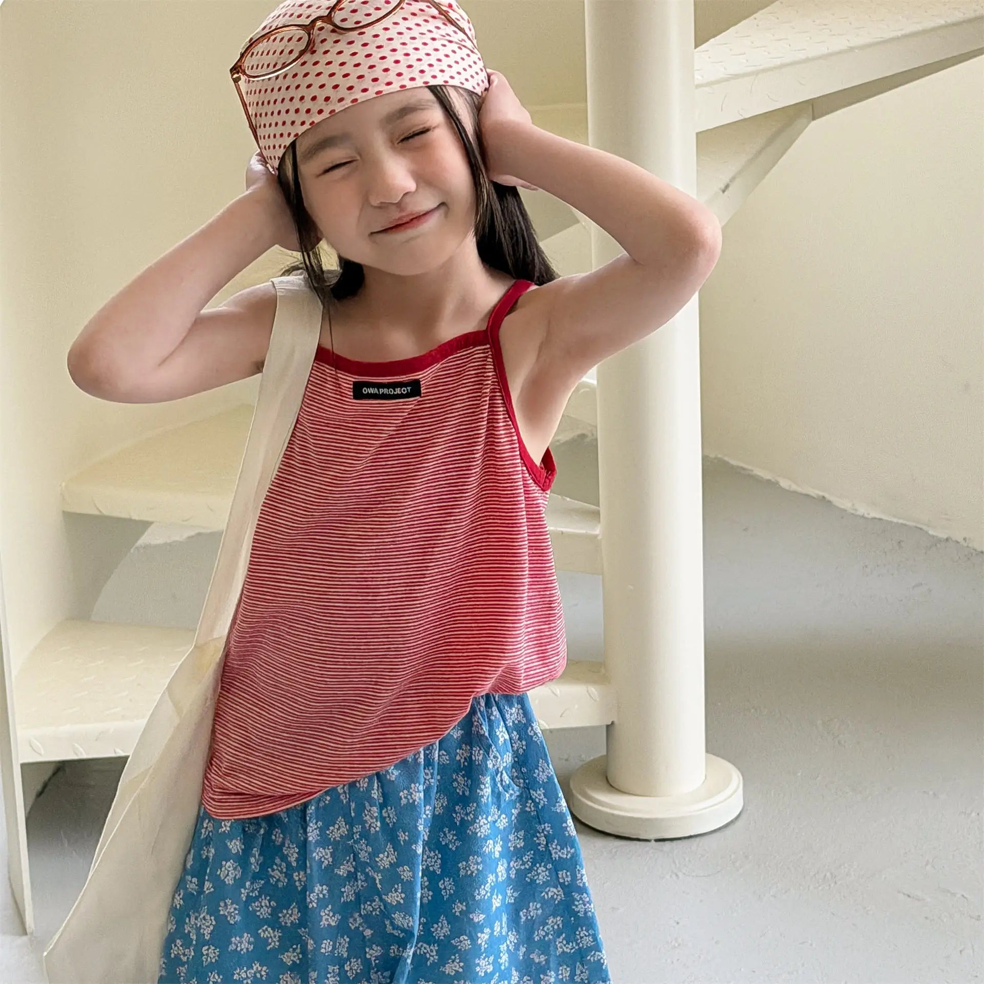 2026 Summer New Children Sleeveless T Shirts Cute Girls Bottoming Shirts Cotton Baby Girl Striped Sling Vest Kids Clothes