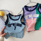 2026 Summer New Children Sleeveless T Shirts Cotton Toddler Girls Casual Vest Baby Thin Letter Print T Shirts Kids Clothes