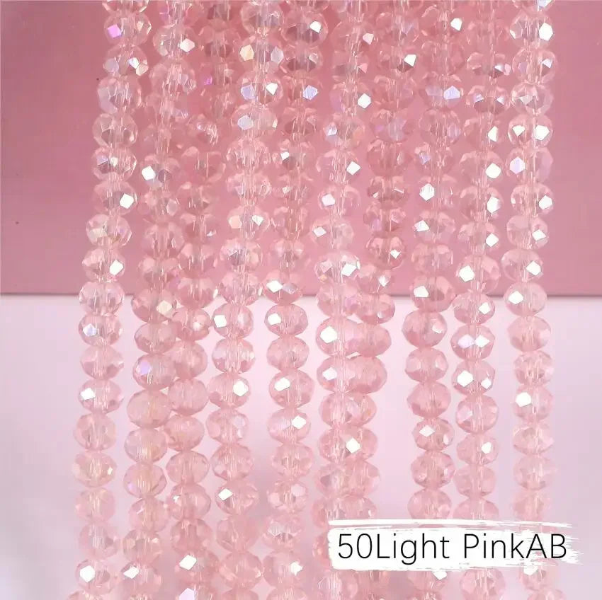 2mm 4mm 6mm 8mm Rondelle Austria Crystal Beads Faceted Glass Beads Loose Spacer Beads for DIY Bracelet Garment Making