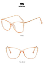 2023 New Fashion Women Anti Light Blue Cat Eye Glasses Frame Retro Hight Quality Luxury Optical Computer Reading Eyeglasses
