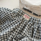 2026 Summer New Children Plaid Shorts Cotton Girls Cute Loose Culottes Kids Fashion Casual Shorts Toddler Clothes