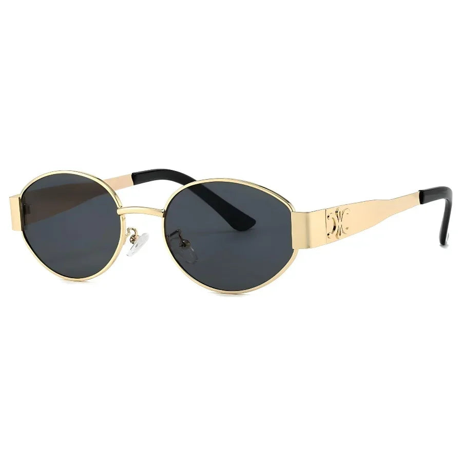 Luxury Metal Sunglasses for Men and Women Unisex Designer Fashion Sun Glasses Oval Unisex Stylish Eyewear Shades UV400