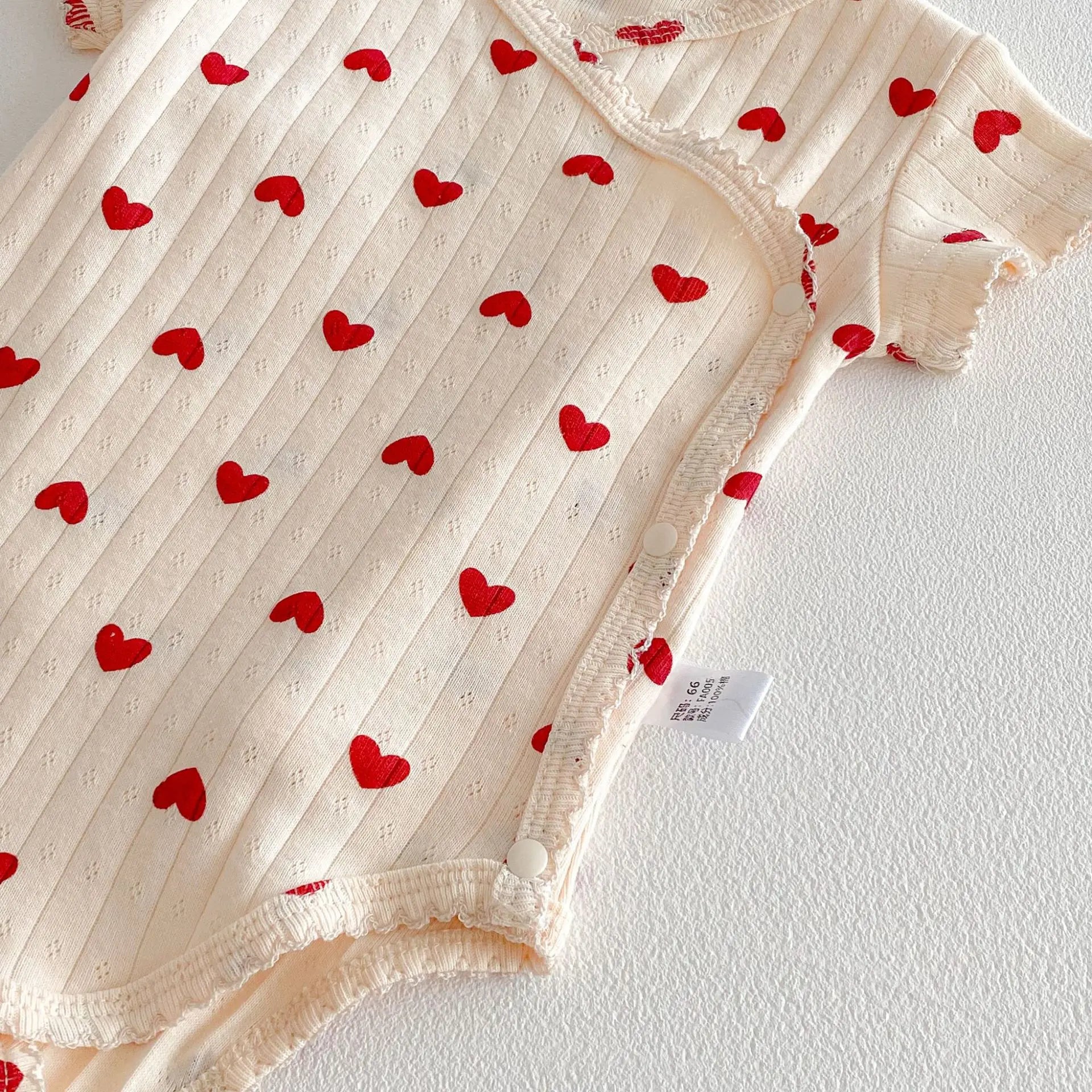 2026 Summer New Baby Sleeveless Sling Bodysuit Cute Infant Girl Heart Print Jumpsuit Cotton Toddler Sling Newborn Clothes 0-24M