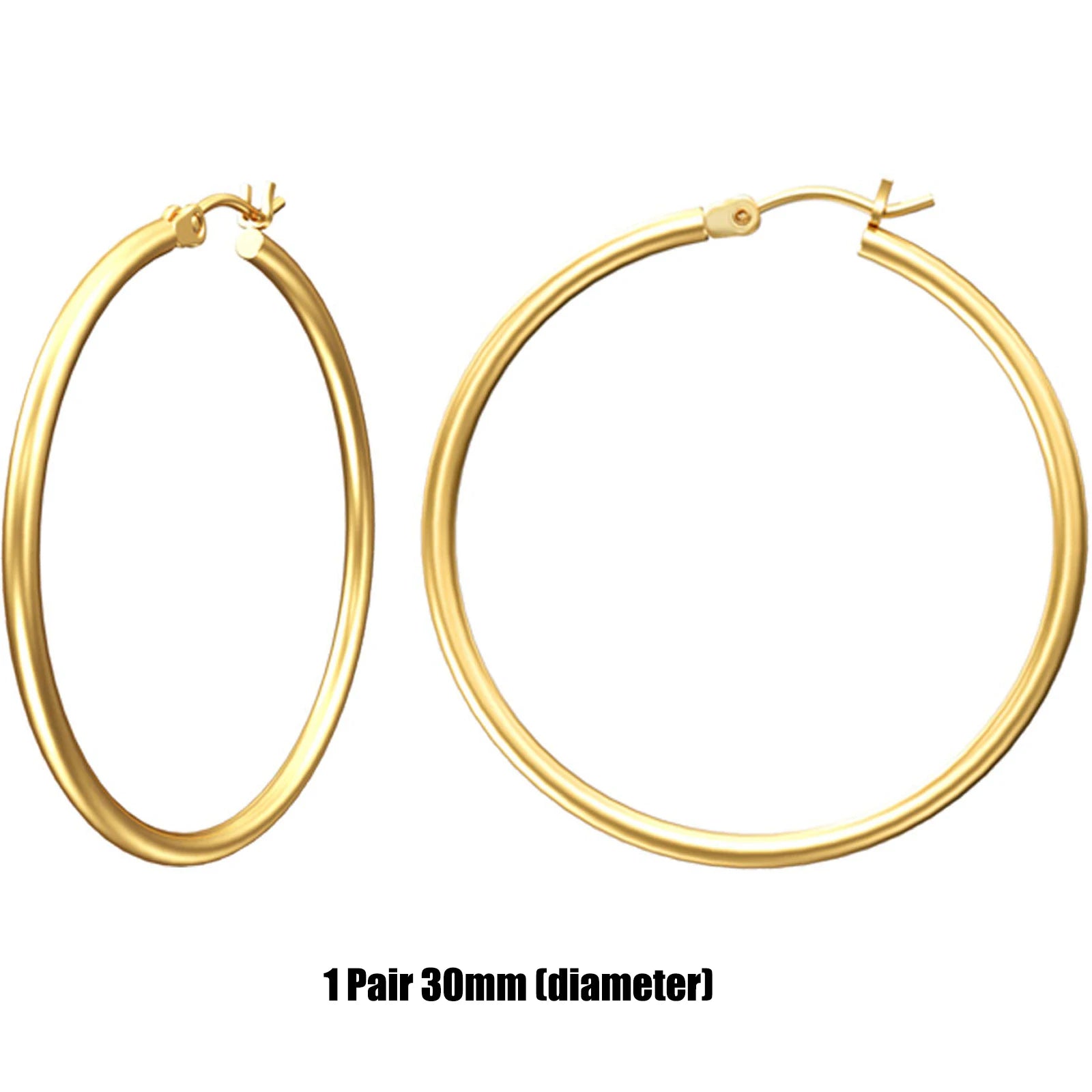 Shevalues Hoop Earrings Set for Women Man 14K Real Gold Plated Copper Hoops with 925 Sterling Silver Needle New Modern Jewelry