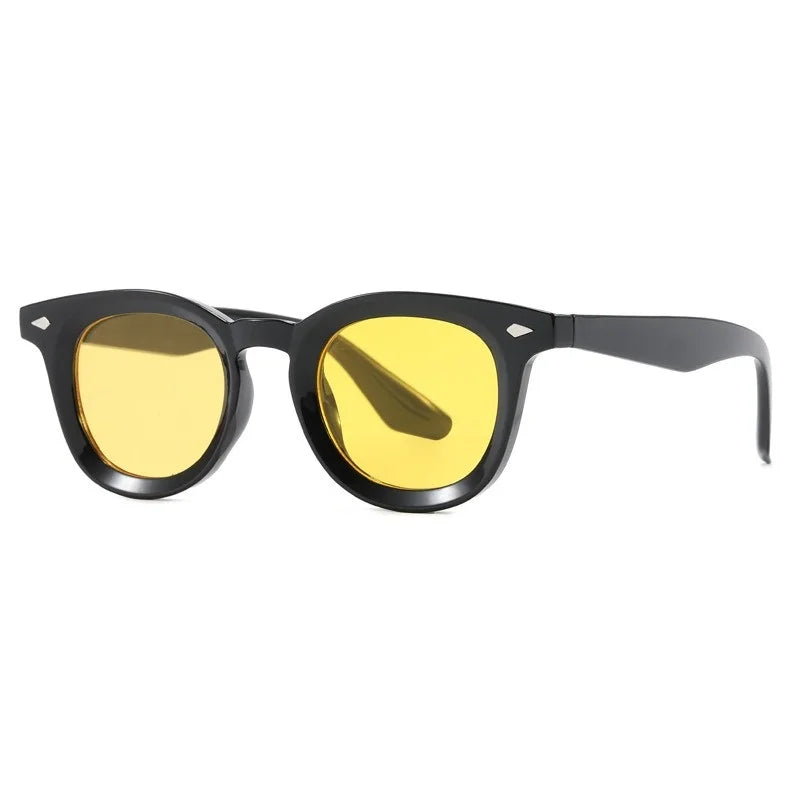 Vintage Punk Square Sunglasses Women Brand Fashion Concave Sun Glasses Men Shades UV400 Olive Green Leopard Rivets Eyewear
