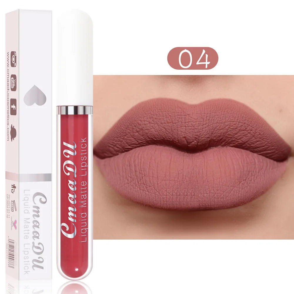 18 Colors Single Velvet Matte Liquid Lipstick Waterproof Non-Stick Waterproof Smudge-Proof Long-Lasting Mist Lip Gloss