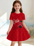 Cute Polka Dot Printed Girl Clothes Summer Princess Elegant Dresses Comfortable Short Sleeve Dress Casual Fashion Kids Clothes