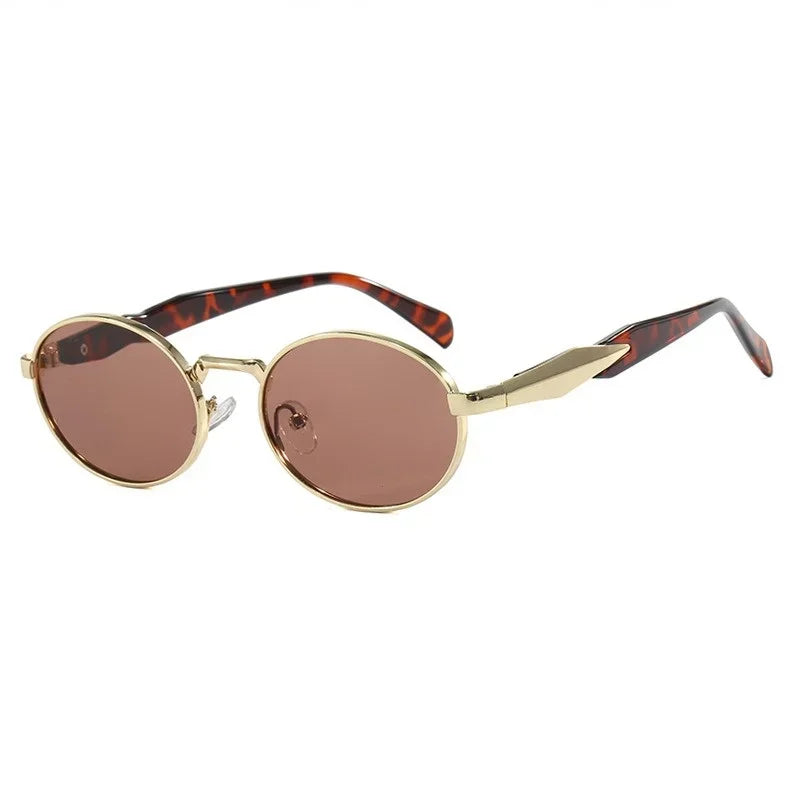 Retro Round Metal Sunglasses Women Glasses New Fashion Leopard Sun Glasses Trendy Brand Designer Eyewear Female Male UV400