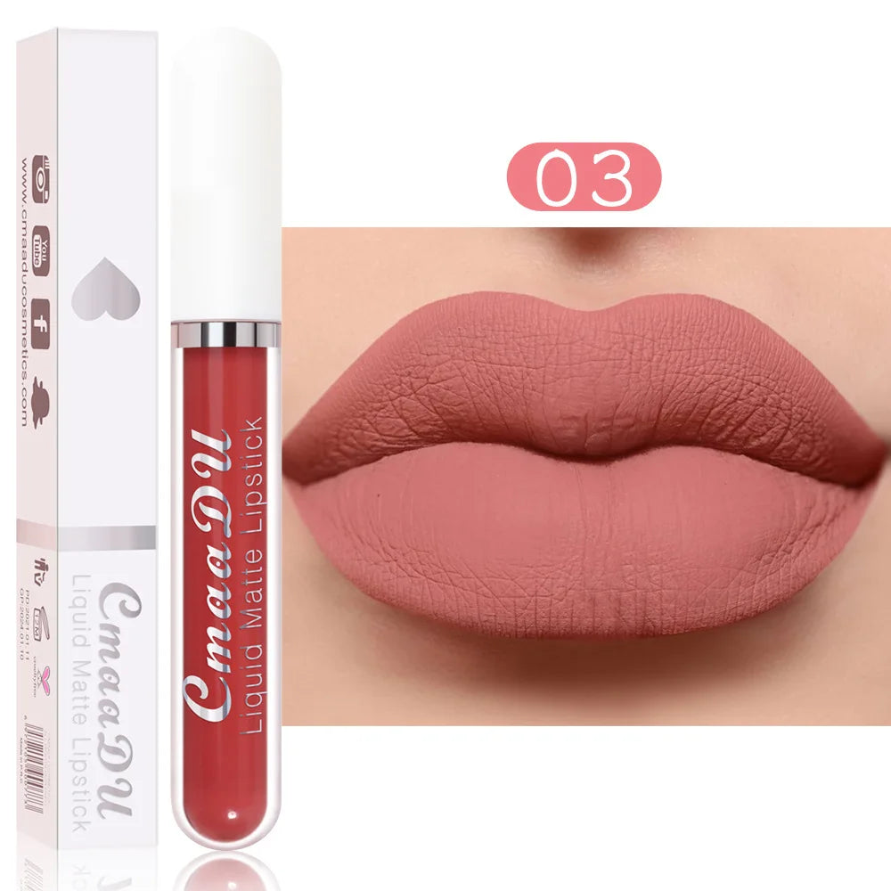 18 Colors Single Velvet Matte Liquid Lipstick Waterproof Non-Stick Waterproof Smudge-Proof Long-Lasting Mist Lip Gloss