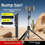 170cm Extendable Selfie Stick Tripod, Carbon Fiber Texture, Bluetooth Remote Control, Portable Phone Stand for Vlog & Live