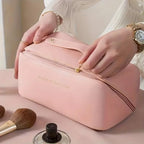 Large Travel Cosmetic Bag for Women Leather Makeup Organizer Female Toiletry Kit Bags Make Up Case Storage Pouch Luxury Lady Box