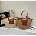 Handmade Beach Vacation Straw Woven Bag For Women Single-Shoulder Summer Straw Beach Bags Shopper Baskets Bohemian Large Tote Ba