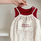 2026 Summer New Girls Sleeveless Clothes Set Baby Girl Sweet Floral Jumpsuit + Vest 2pcs Suit Infant Toddler Cotton Outfits