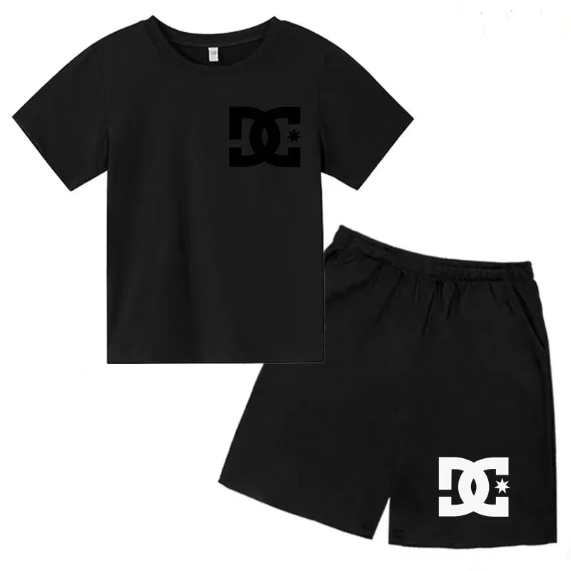 2-13Y Kids Spring & Autumn Casual Cartoon & Letter Print 2-Piece Set Hoodie & Jogging Pants Tracksuit Outfits for Boys & Girls