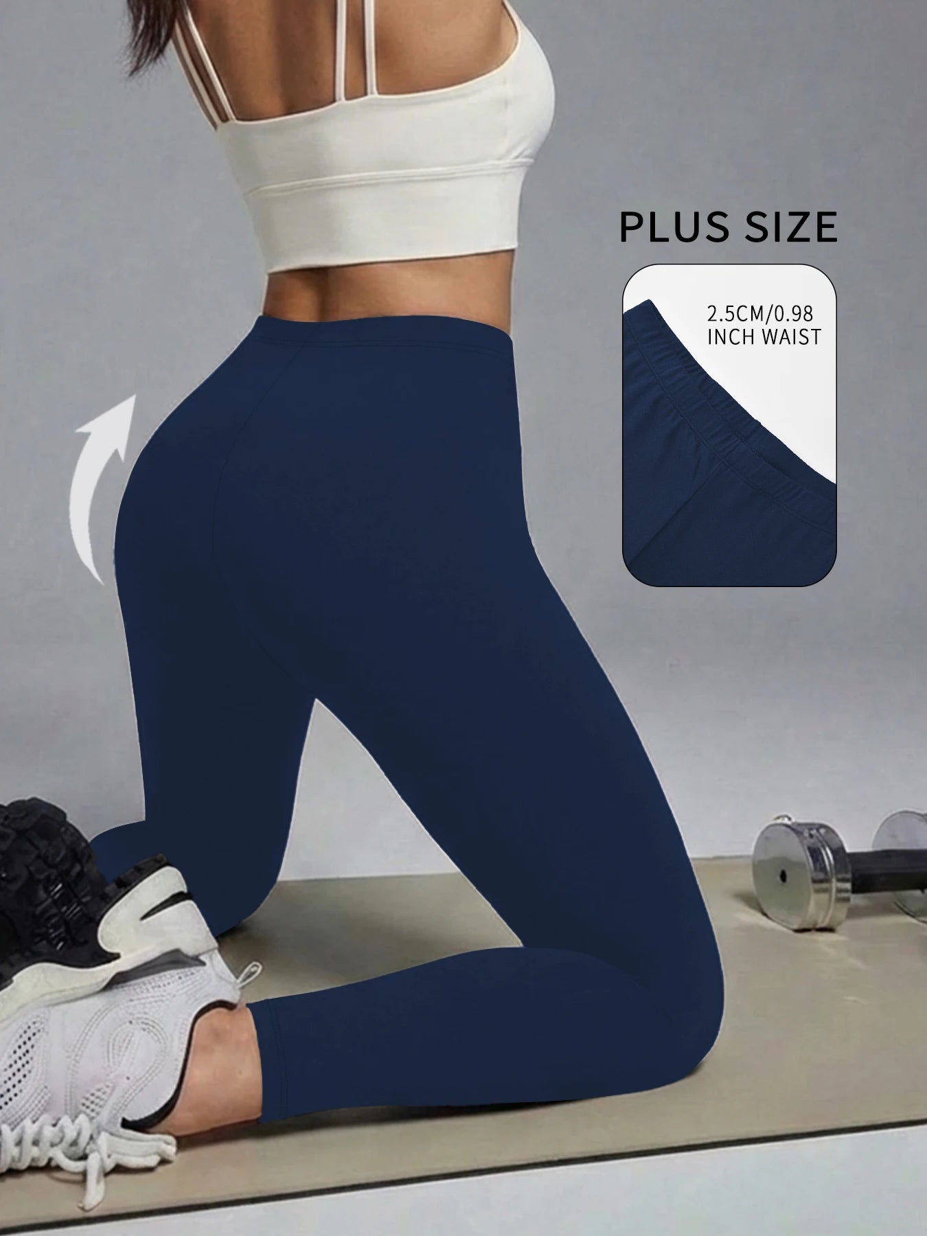 Plus size Women's Low Rise Workout Leggings - Super Soft High Elastic Tights for Yoga Running Training Daily Life