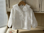 2026 Summer New Children Long Sleeve Coat Girls Flower Lace Embroidery Sunscreen Clothing Kids Toddler Hooded Cardigan Jacket