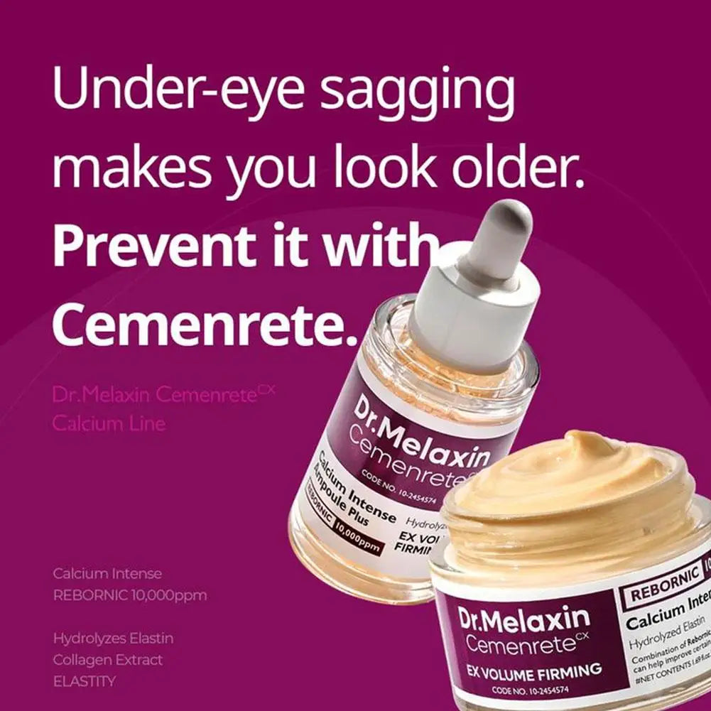 Cemenrete Calcium Skincare Set - Calcium Volume Serum Cream Eye Patches Multi Balm Anti Aging Firming Fade Fine Lines Brighten