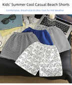 Summer Kids Striped Sport Shorts 0-5Y Children Loose Elastic Pants Cartoon Beach Shorts for Boys Girls Outdoor Play