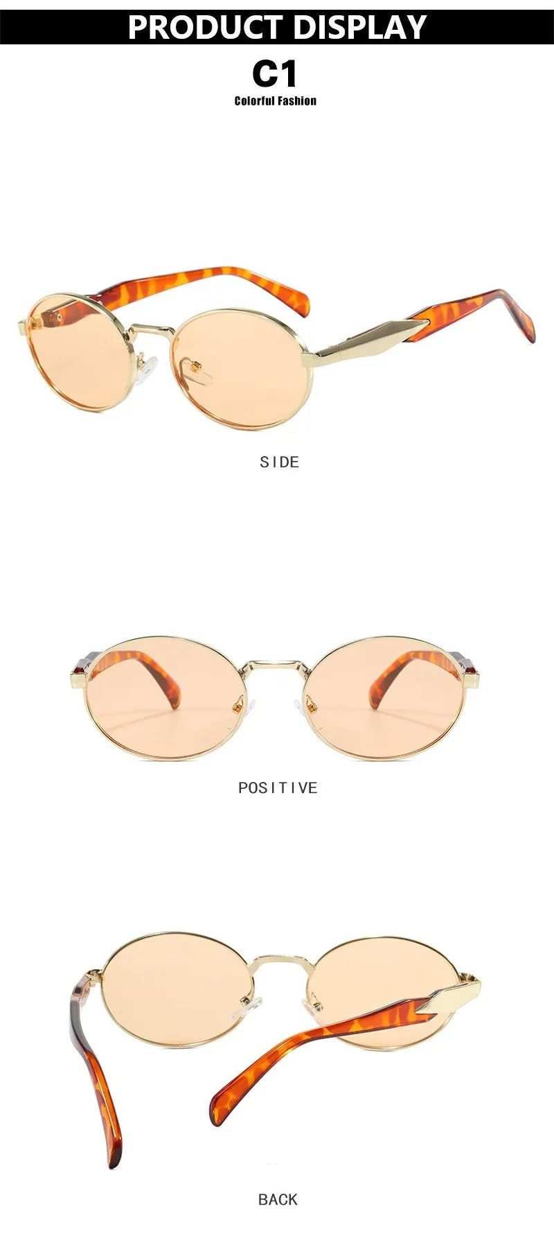 Retro Round Metal Sunglasses Women Glasses New Fashion Leopard Sun Glasses Trendy Brand Designer Eyewear Female Male UV400