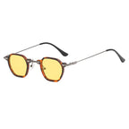 Retro Square Sunglasses Men Small Frame Sun Glasses Women New Fashion Polygonal Metal Eyeglasses Shadow UV400